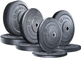 French Fitness Olympic Bumper Plate Set 190 lbs - Crumb Rubber Image