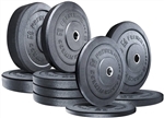 French Fitness Olympic Bumper Plate Set 240 lbs - Crumb Rubber Image