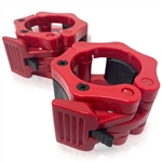 French Fitness Red ABS Olympic Jaw Lock Collars / Clamps (Pair) Image
