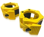 French Fitness Yellow ABS Olympic Jaw Lock Collars / Clamps (Pair) Image