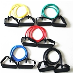 French Fitness Resistance Band Set of 5 w/Handles Image