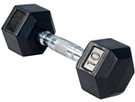 French Fitness Rubber Coated Hex Dumbbell 10 lbs - Single Image