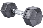 French Fitness Rubber Coated Hex Dumbbell 17.5 lbs - Single Image