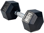 French Fitness Rubber Coated Hex Dumbbell 35 lbs - Single Image