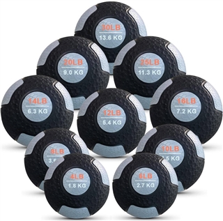 French Fitness Rubber Medicine Ball Set of 10 (4 to 30 lbs) Image