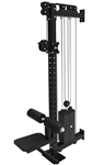 French Fitness Rack & Rig Rack Mounted Cable Column w/Lat Seat and Row Attachment Image