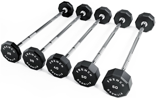 French Fitness Straight Urethane Barbell Bar - Set of 5 (20-60 lbs) Image
