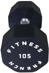 French Fitness Urethane 8 Sided Hex Dumbbell 105 lbs - Single Image