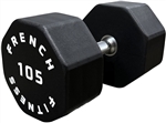 French Fitness Urethane 8 Sided Hex Dumbbell 105 lbs - Single Image