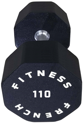 French Fitness Urethane 8 Sided Hex Dumbbell 110 lbs - Single Image