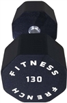 French Fitness Urethane 8 Sided Hex Dumbbell 130 lbs - Single Image