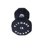 French Fitness Urethane 8 Sided Hex Dumbbell 15 lbs - Single Image
