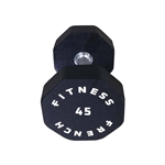 French Fitness Urethane 8 Sided Hex Dumbbell 45 bs - Single Image