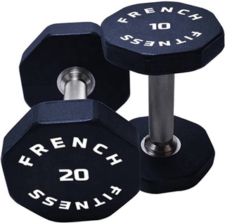 French Fitness Urethane 8 Sided Hex Dumbbell Set, 5-60 lbs Image