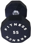 French Fitness Urethane 8 Sided Hex Dumbbell 55 bs - Single Image