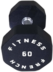 French Fitness Urethane 8 Sided Hex Dumbbell 60 lbs - Single Image