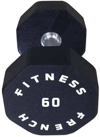 French Fitness Urethane 8 Sided Hex Dumbbell 60 lbs - Single Image