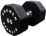 French Fitness Urethane 8 Sided Hex Dumbbell 65 lbs - Single Image