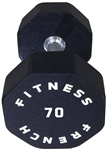 French Fitness Urethane 8 Sided Hex Dumbbell 70 lbs - Single Image