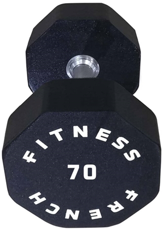 French Fitness Urethane 8 Sided Hex Dumbbell 70 lbs - Single Image