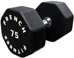 French Fitness Urethane 8 Sided Hex Dumbbell 75 lbs - Single Image