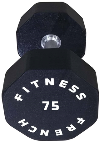 French Fitness Urethane 8 Sided Hex Dumbbell 75 lbs - Single Image