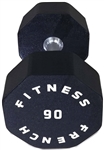 French Fitness Urethane 8 Sided Hex Dumbbell 90 lbs - Single Image