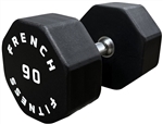 French Fitness Urethane 8 Sided Hex Dumbbell 90 lbs - Single Image