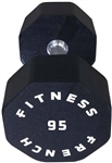 French Fitness Urethane 8 Sided Hex Dumbbell 95 lbs - Single Image