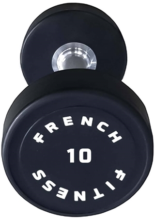 French Fitness Urethane Round Pro Style Dumbbell 10 lbs - Single Image