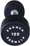 French Fitness Urethane Round Pro Style Dumbbell 100 lbs - Single Image