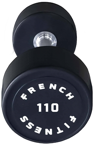 French Fitness Urethane Round Pro Style Dumbbell 110 lbs - Single Image