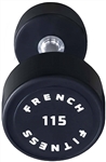 French Fitness Urethane Round Pro Style Dumbbell 115 lbs - Single Image