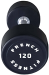 French Fitness Urethane Round Pro Style Dumbbell 120 lbs - Single Image