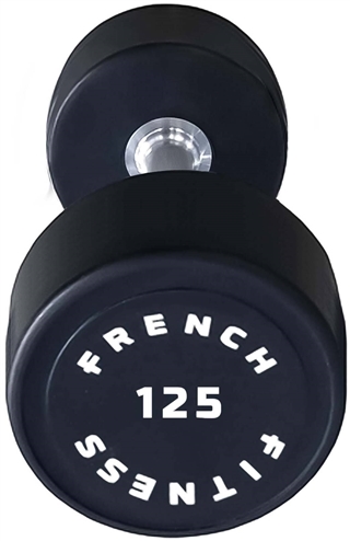 French Fitness Urethane Round Pro Style Dumbbell 125 lbs - Single Image