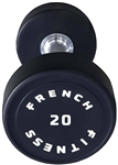 French Fitness Urethane Round Pro Style Dumbbell 20 lbs - Single Image