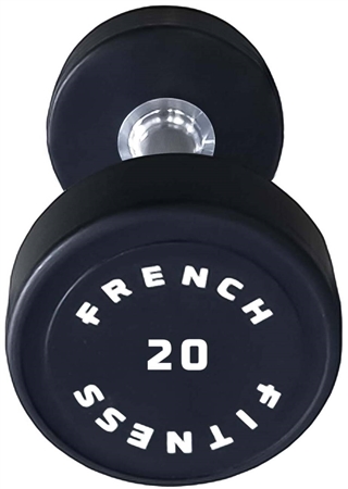 French Fitness Urethane Round Pro Style Dumbbell 20 lbs - Single Image