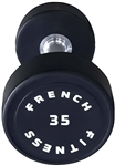 French Fitness Urethane Round Pro Style Dumbbell 35 lbs - Single Image