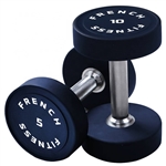 French Fitness Urethane Round Pro Style Dumbbell Set, 5-100 lbs Image