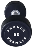 French Fitness Urethane Round Pro Style Dumbbell  60 lbs - Single Image