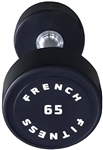 French Fitness Urethane Round Pro Style Dumbbell  65 lbs - Single Image