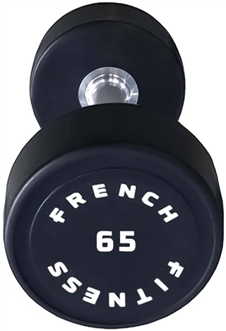 French Fitness Urethane Round Pro Style Dumbbell  65 lbs - Single Image