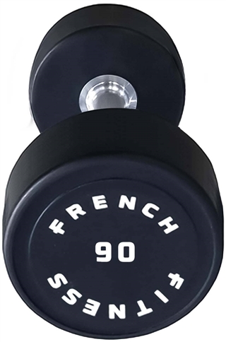 French Fitness Urethane Round Pro Style Dumbbell 90 lbs - Single Image