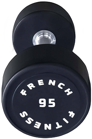 French Fitness Urethane Round Pro Style Dumbbell 95 lbs - Single Image