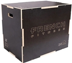 French Fitness16-20-24 3-In-1 Wooden Plyo Box - Black Image