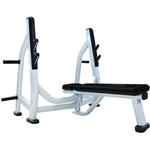 French Fitness FFS Silver Olympic Flat Bench w/Weight Horns Image
