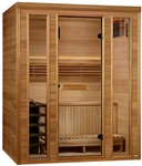 Golden Designs GDI-7030-01 Andermatt Edition 3 Person Traditional Steam Sauna - Pacific Premium Clear Cedar | Image