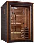 Golden Designs Narvik 2 Person Outdoor-Indoor Traditional Sauna (GDI-8202-01) - Canadian Red Cedar Interior | Image