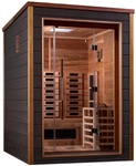 Golden Designs GDI-8222-01 Nora 2 Person Outdoor-Indoor PureTech Hybrid Full Spectrum Sauna - Canadian Red Cedar Interior | Image