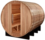 Golden Designs GDI-B006-01 Klosters 6 Person Barrel Traditional Sauna - Pacific Cedar | Image